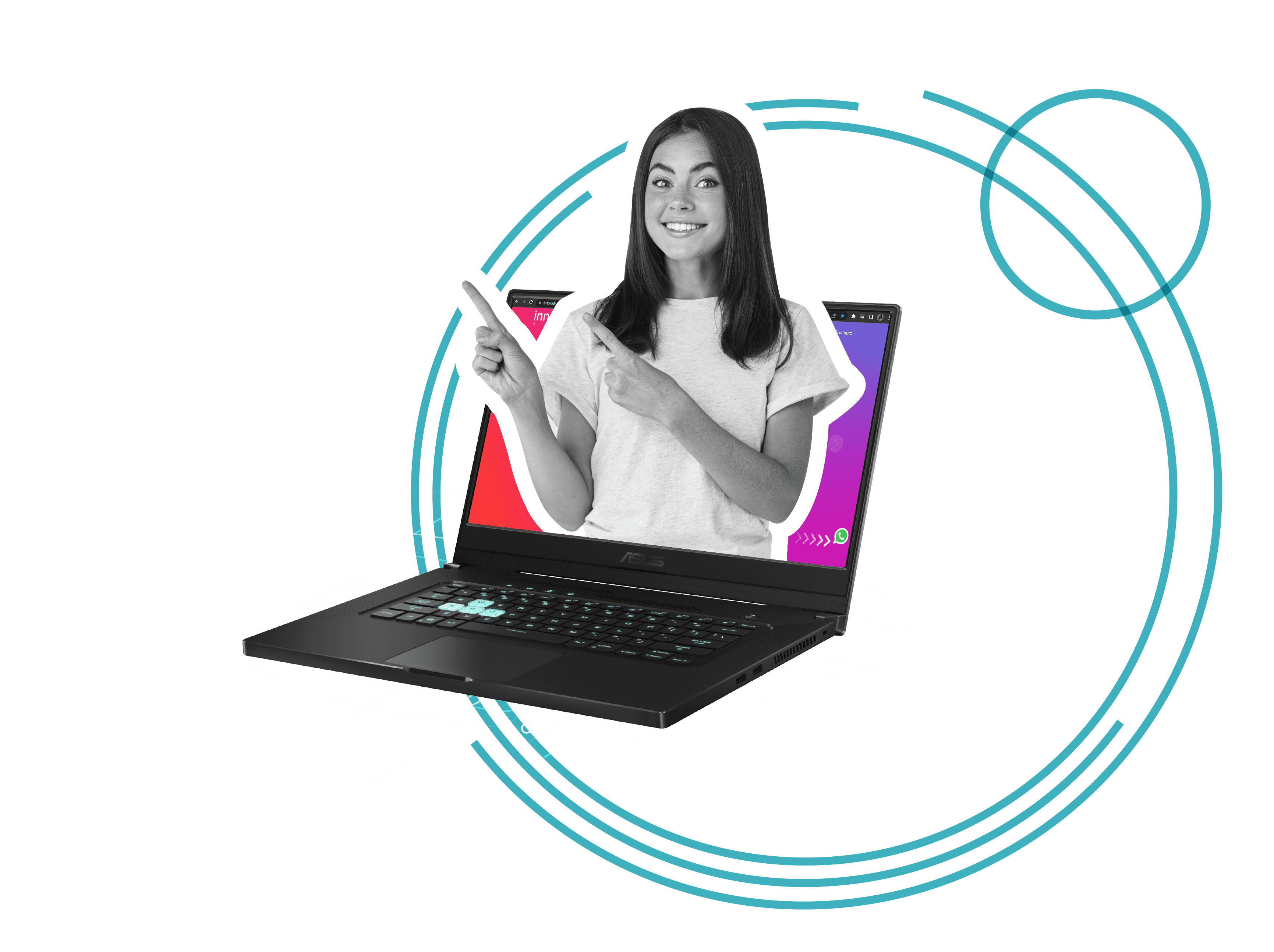 Representación visual de desarrollo web y presencia digital